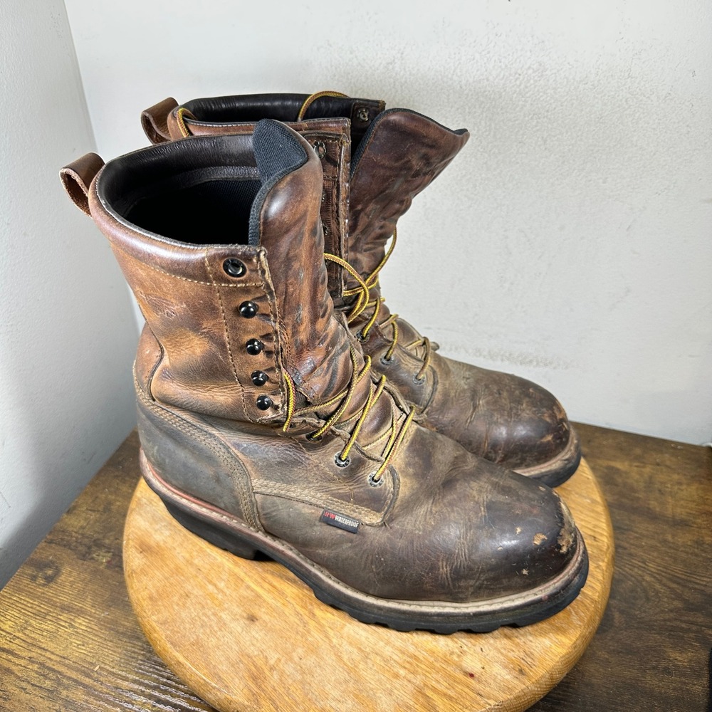 Red Wing 4420 Mens 11 E2 Brown Leather Waterproof Steel Toe Work Boots Vibram